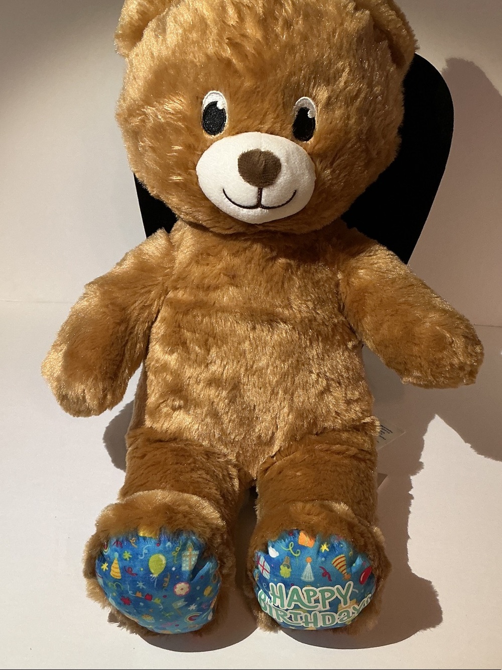 Build-A-Bear Brown Teddy with Blue 'Happy Birthday' Footpads